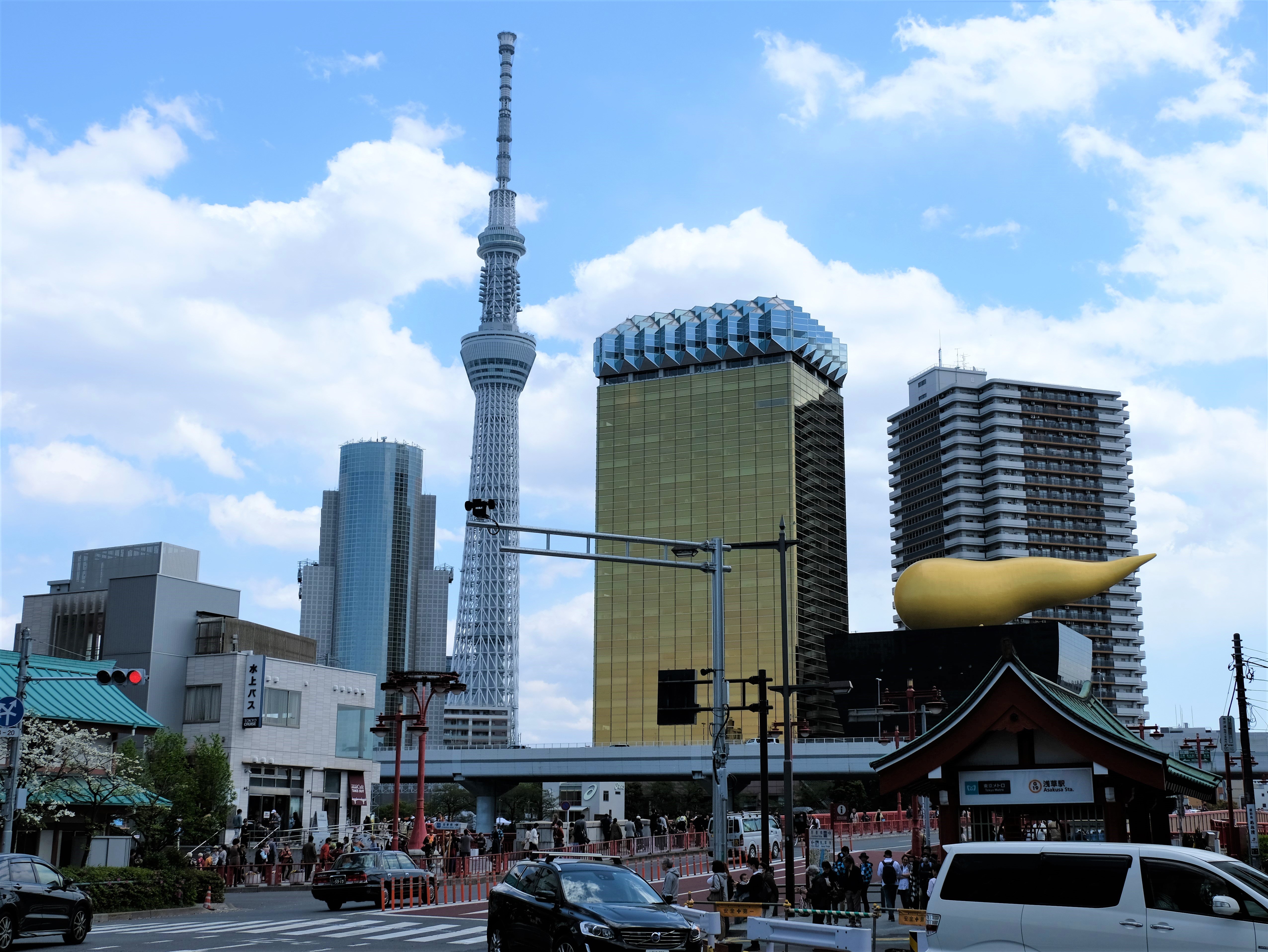 Tokyo Skytree, Asahi Beer Hall and Asahi Flame